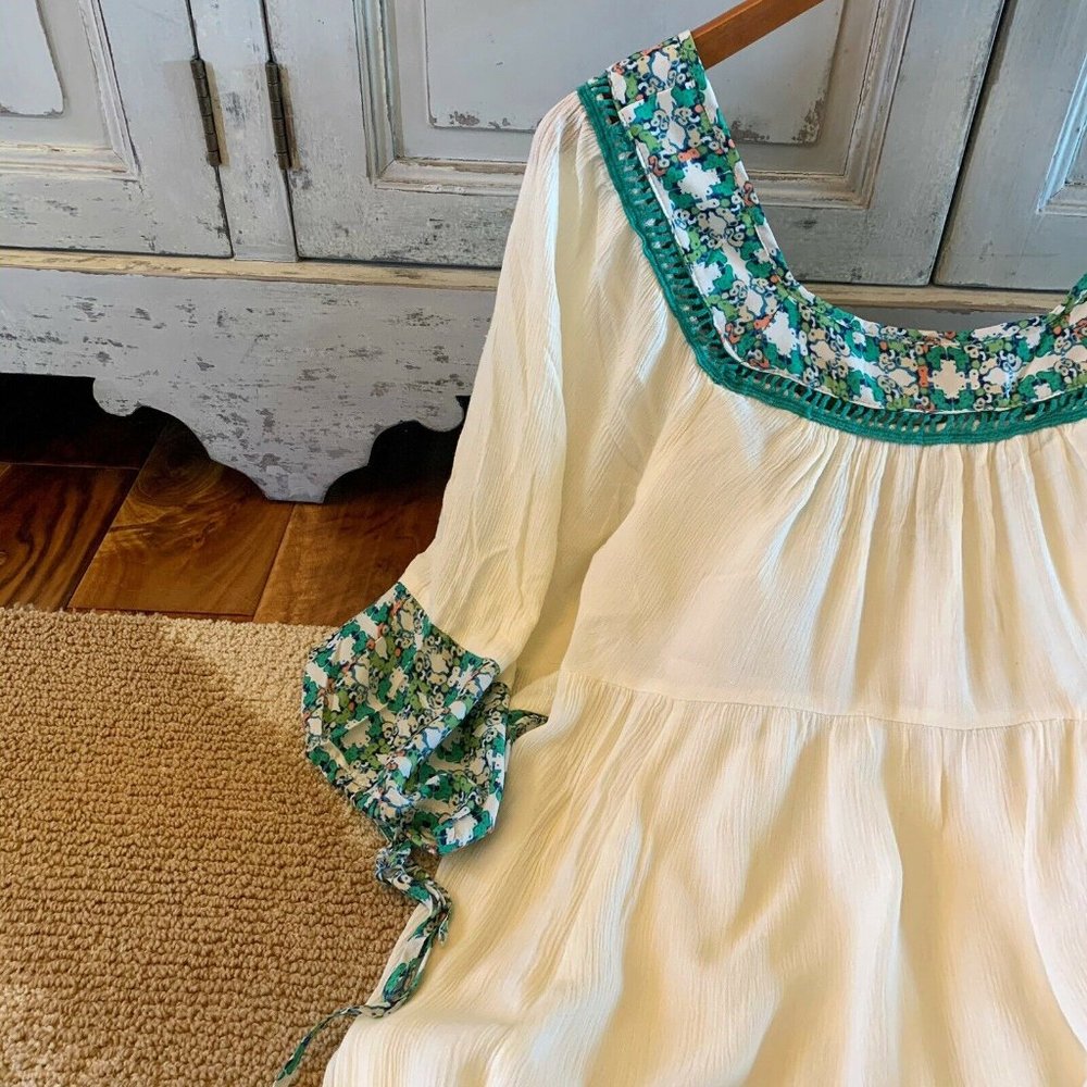 New Boho Floral Trim Summer Party Weekend Dress - Picture 2 of 5